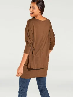 Linea Tesini T-Shirts<T-shirt à encolure ronde look décontracté tendance, manches chauve-souris