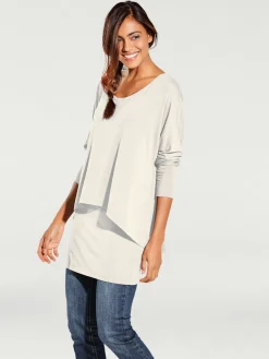 Linea Tesini T-Shirts<T-shirt à encolure ronde look décontracté tendance, manches chauve-souris