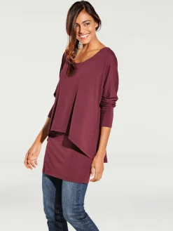 Linea Tesini T-Shirts<T-shirt à encolure ronde look décontracté tendance, manches chauve-souris