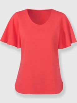 Ashley Brooke T-Shirts<T-shirt à encolure ronde manches chauve-souris affinantes