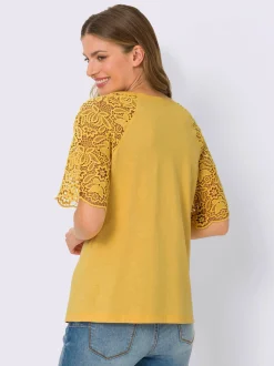 Linea Tesini T-Shirts<T-shirt à encolure ronde manches en dentelle