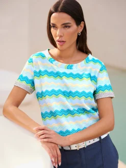 Rick Cardona T-Shirts<T-shirt à encolure ronde motif structuré tendance