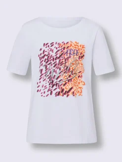 Mandarin T-Shirts<T-shirt à encolure ronde motif imprimé