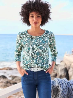 Linea Tesini T-Shirts<T-shirt à encolure ronde motif imprimé fantaisie