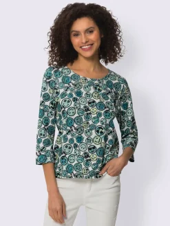 Linea Tesini T-Shirts<T-shirt à encolure ronde motif imprimé fantaisie