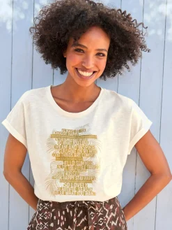 Linea Tesini T-Shirts<T-shirt à encolure ronde motif imprimé