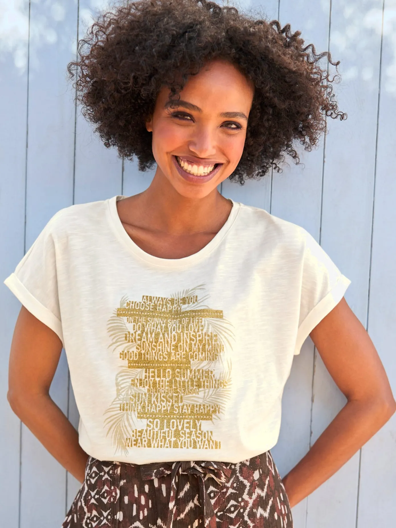 Linea Tesini T-Shirts<T-shirt à encolure ronde motif imprimé