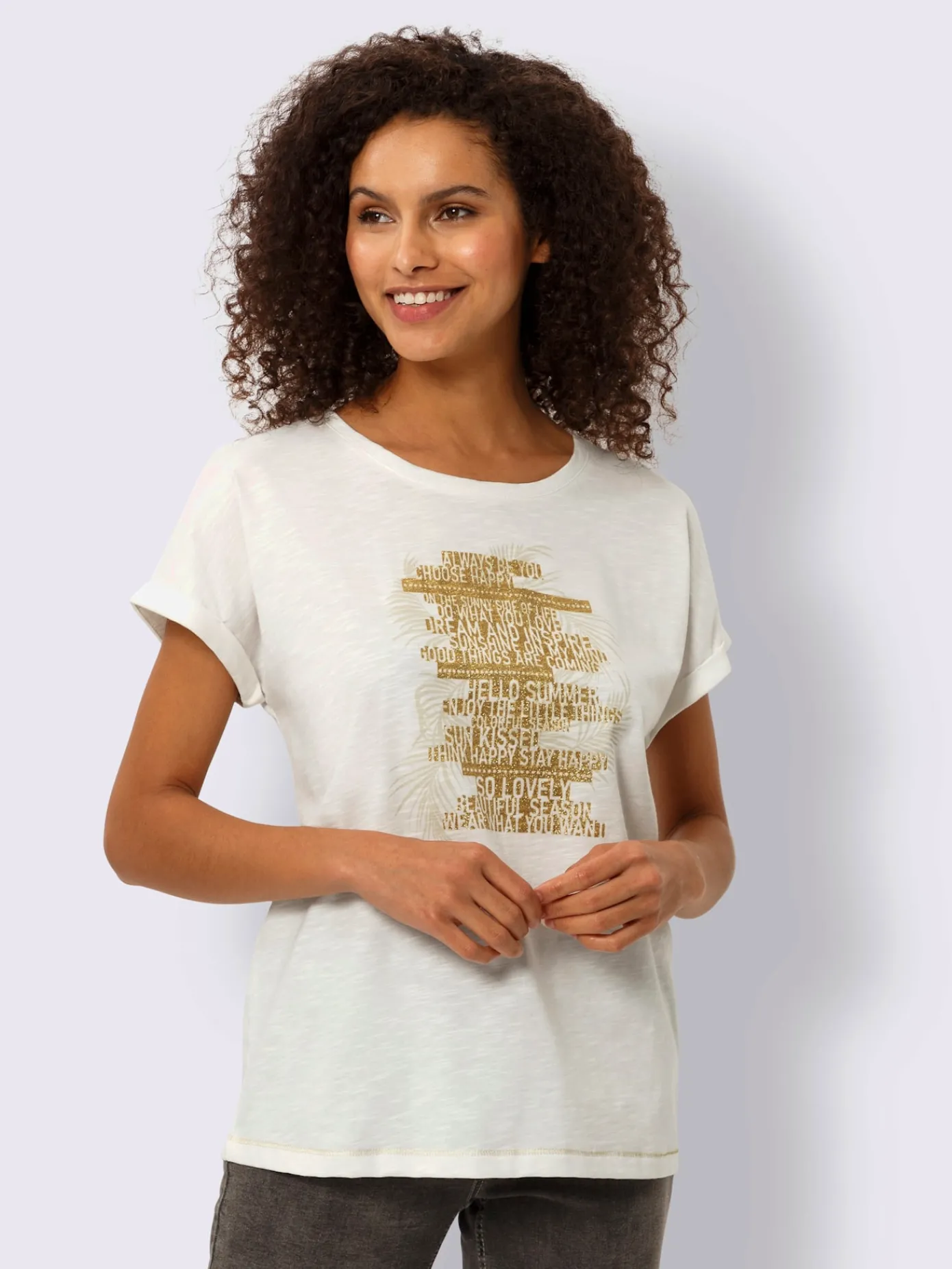 Linea Tesini T-Shirts<T-shirt à encolure ronde motif imprimé