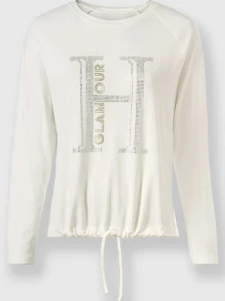 Rick Cardona T-Shirts<T-shirt à encolure ronde petites pierres brillantes fantaisie