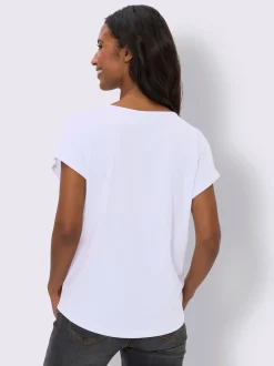 Mandarin T-Shirts<T-shirt à encolure ronde pur coton