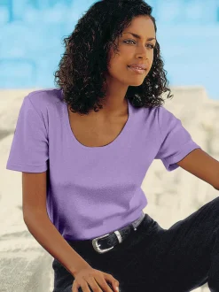 T-Shirts<T-shirt à encolure ronde pur coton