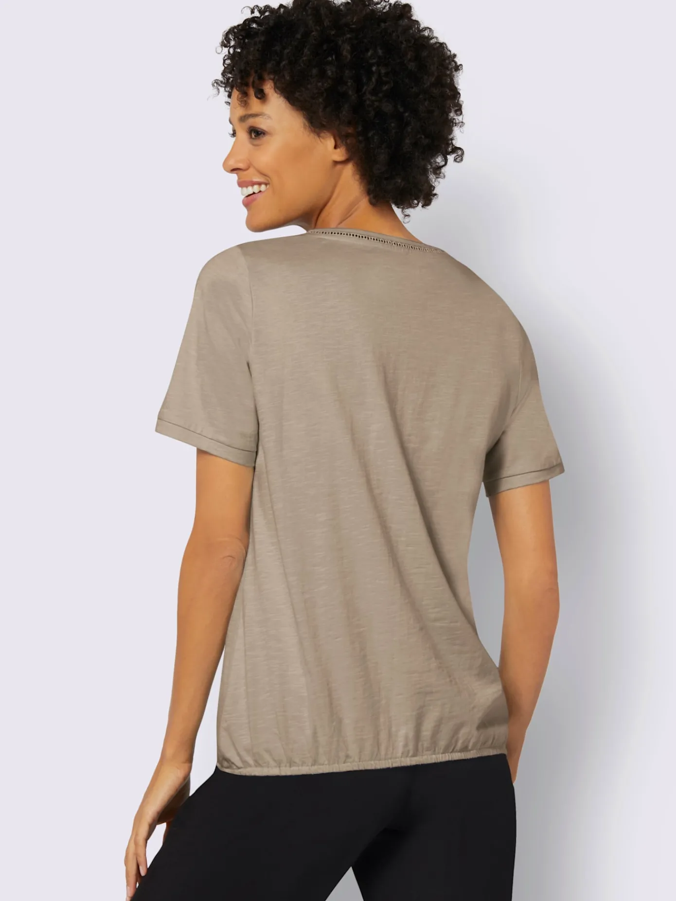 Collection L T-Shirts<T-shirt à encolure ronde pur coton