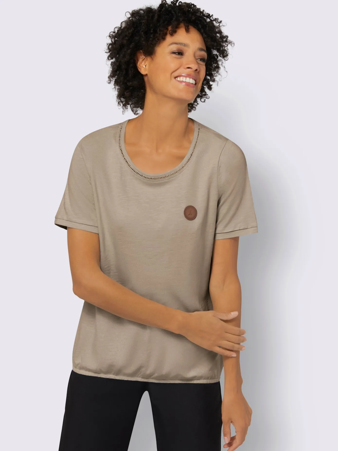 Collection L T-Shirts<T-shirt à encolure ronde pur coton