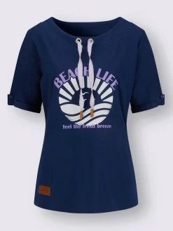 Collection L T-Shirts<T-shirt à encolure ronde pur coton