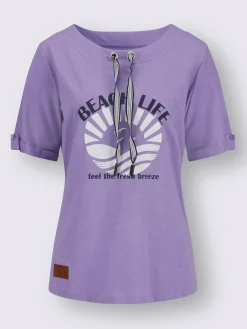 Collection L T-Shirts<T-shirt à encolure ronde pur coton