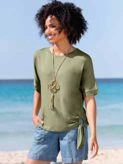 Linea Tesini T-Shirts<T-shirt à encolure ronde qualité viscose douce