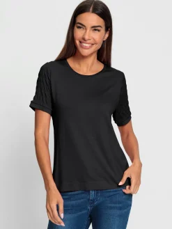 Rick Cardona T-Shirts<T-shirt à encolure ronde superbes parties smockées