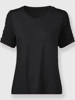 Rick Cardona T-Shirts<T-shirt à encolure ronde superbes parties smockées