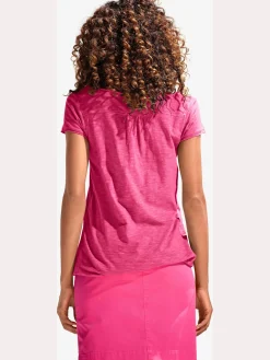 Linea Tesini T-Shirts<T-shirt à encolure ronde superbes détails en dentelle et boutons brillants