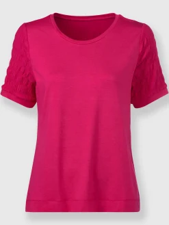 Rick Cardona T-Shirts<T-shirt à encolure ronde superbes parties smockées