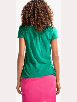 Linea Tesini T-Shirts<T-shirt à encolure ronde superbes détails en dentelle et boutons brillants