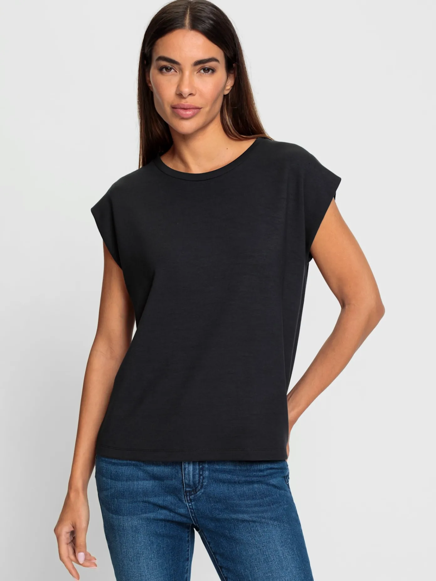 Rick Cardona T-Shirts<T-shirt à encolure ronde ultra-doux avec modal