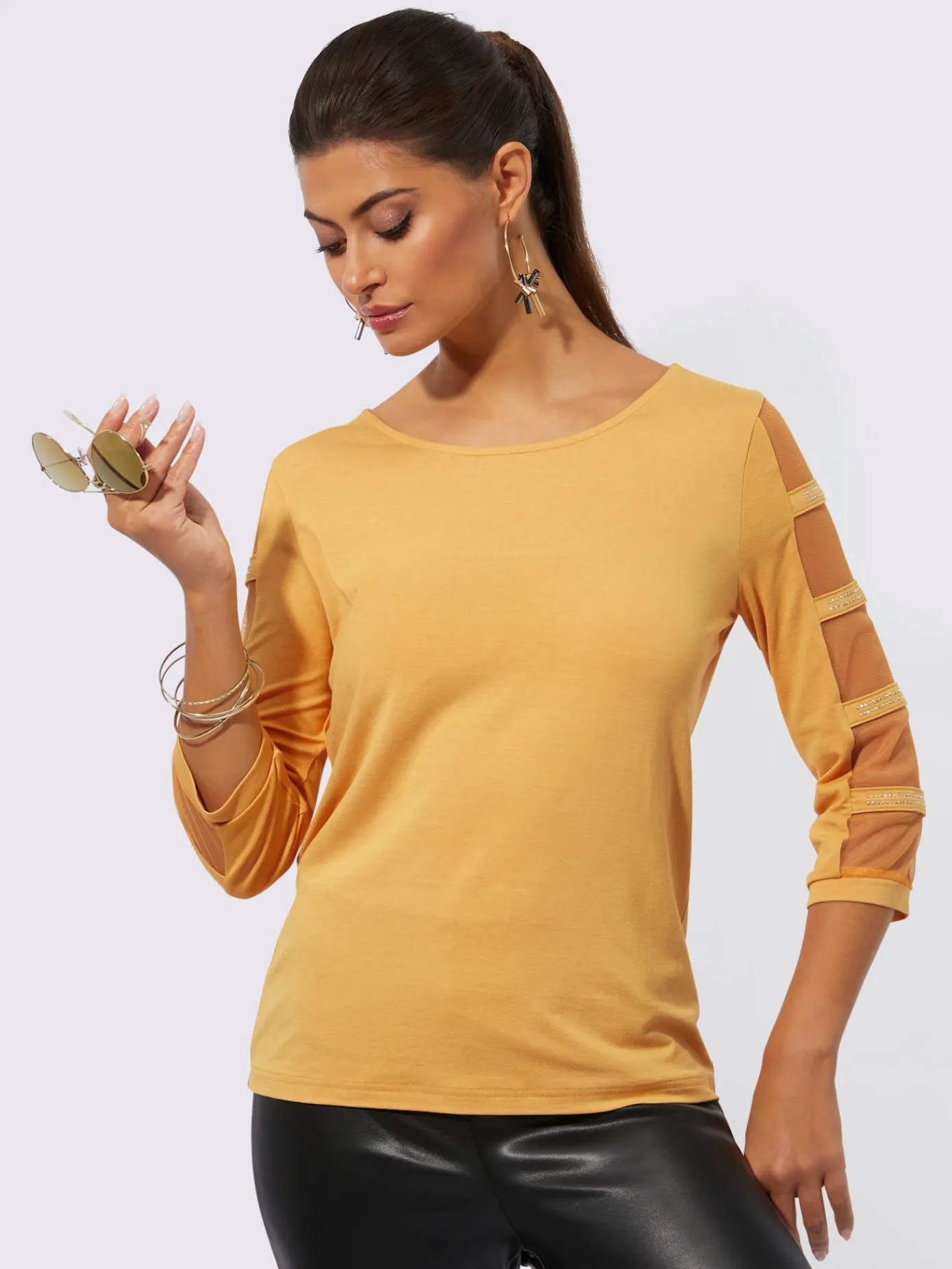 Creation L T-Shirts<T-shirt à manches 3/4 avec viscose (ecovero)