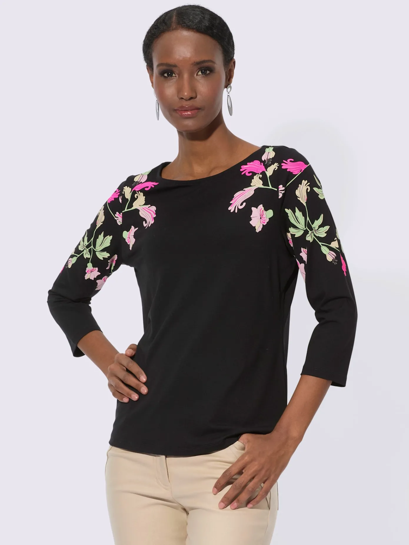 Creation L T-Shirts<T-shirt à manches 3/4 avec viscose (ecovero)