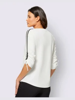 Creation L T-Shirts<T-shirt à manches 3/4 crêpe et jersey