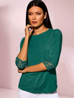 CREATION L PREMIUM Tenues De Cérémonie|T-Shirts<T-shirt à manches 3/4 doux comme la soie