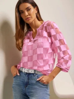 Rick Cardona T-Shirts<T-shirt à manches 3/4 effet vaporeux chic