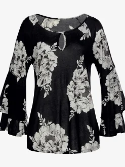 LASCANA T-Shirts<T-shirt à manches 3/4 encolure trou de serrure devant