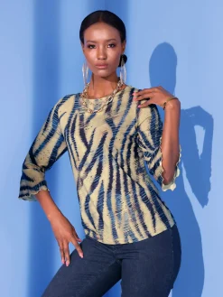 Creation L T-Shirts<T-shirt à manches 3/4 imprimé assorti