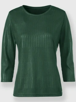 Rick Cardona T-Shirts<T-shirt à manches 3/4 imprimé feuille brillant