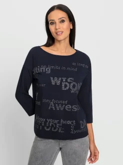 Rick Cardona T-Shirts<T-shirt à manches 3/4 inscription tendance