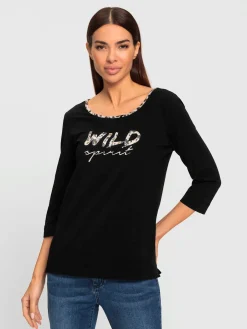 Rick Cardona T-Shirts<T-shirt à manches 3/4 inscription tendance