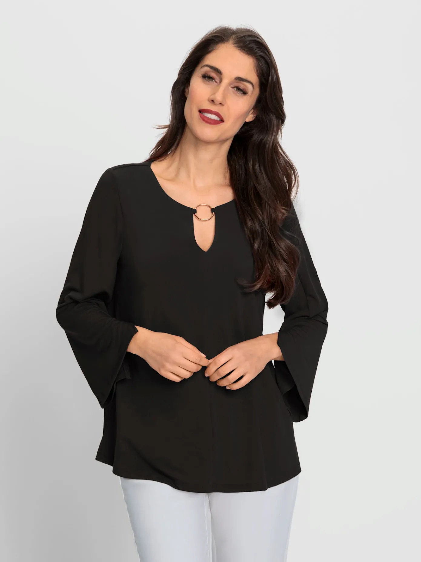 Ashley Brooke T-Shirts<T-shirt à manches 3/4 jolis détails à l'encolure