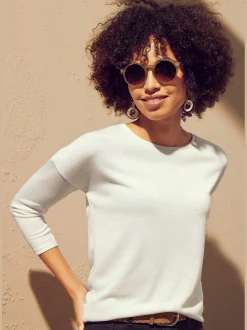 LASCANA T-Shirts<T-shirt à manches 3/4 légers mancherons