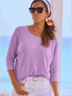 LASCANA T-Shirts<T-shirt à manches 3/4 manches chauve-souris pour un look décontracté