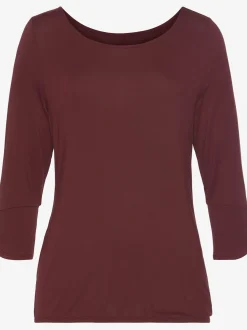 Vivance T-Shirts<T-shirt à manches 3/4 manchettes tendance et boutons dorés aux finitions