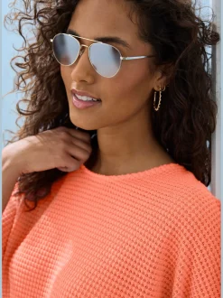 Vivance T-Shirts<T-shirt à manches 3/4 matière gaufrée légèrement transparente