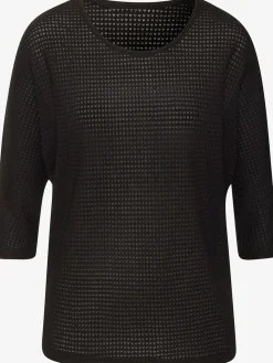 Vivance T-Shirts<T-shirt à manches 3/4 matière gaufrée légèrement transparente