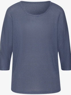 Vivance T-Shirts<T-shirt à manches 3/4 matière gaufrée légèrement transparente