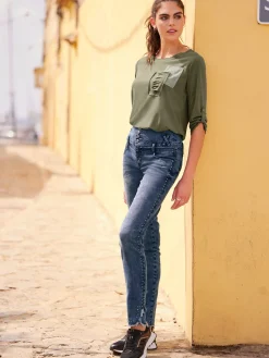 Mandarin T-Shirts<T-shirt à manches 3/4 mélange de viscose doux