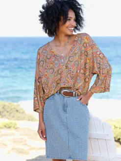 Linea Tesini T-Shirts<T-shirt à manches 3/4 motif paisley coloré