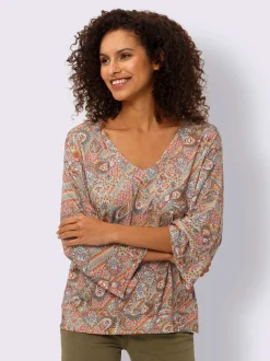 Linea Tesini T-Shirts<T-shirt à manches 3/4 motif paisley coloré