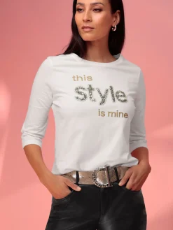 Rick Cardona T-Shirts<T-shirt à manches 3/4 paillettes brillantes