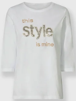 Rick Cardona T-Shirts<T-shirt à manches 3/4 paillettes brillantes