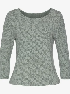 LASCANA T-Shirts<T-shirt à manches 3/4 petit nœud et découpe à la finition des manches