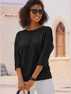 Vivance T-Shirts<T-shirt à manches 3/4 qualité crêpe structurée